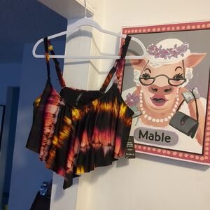 💕 TORRID Sz 2 Bikini Top ONLY Flounce NWT New 2X 2XL 18-20